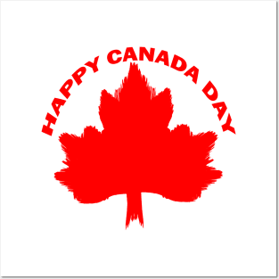 happy canada day red version Posters and Art